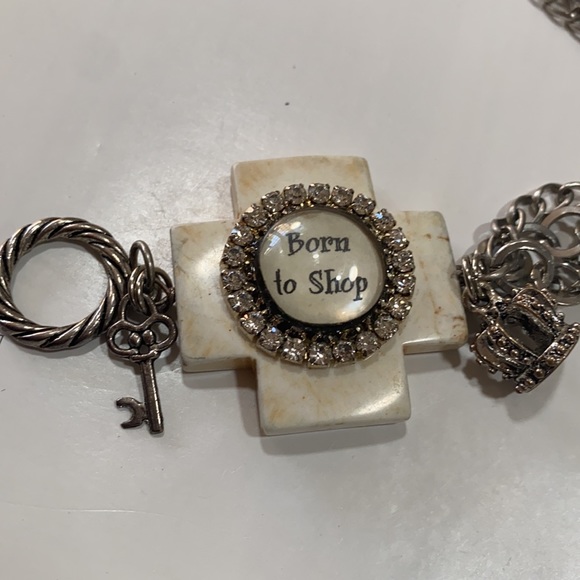 “Born to Shop” bracelet vintage bracelet cross - Picture 8 of 16